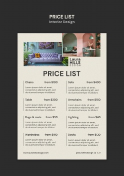 室内设计价格表ps素材