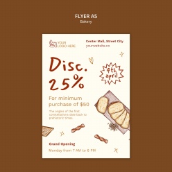 手绘风格面包折扣宣传单A5