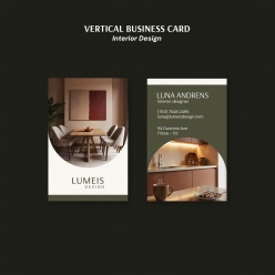 竖版家居设计商务名片PSD