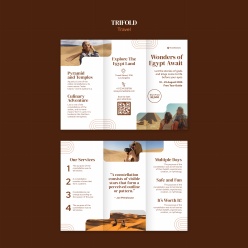 沙漠旅行主题宣传折页PSD模板设计