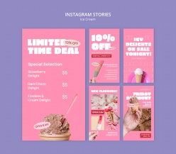 粉色风格冰激凌INS宣传模板设计