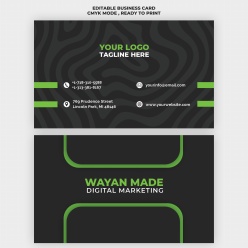 极简风格黑色商务名片PSD模板