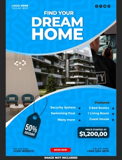 酒店住宿折扣宣传招贴海报设计