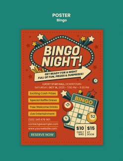 宾果之夜主题活动宣传海报设计