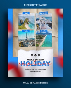假日旅行宣传照海报设计