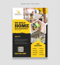 房屋建筑施工业务传单PSD模板