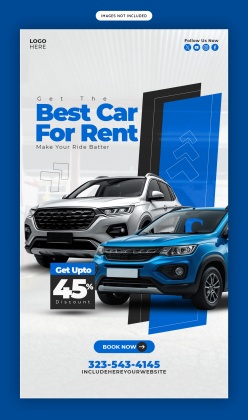 汽车租赁服务宣传竖版海报设计