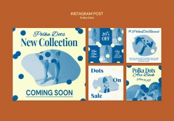 波尔卡圆点风格INS模板设计