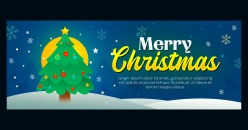 圣诞快乐主题圣诞树票券封面设计