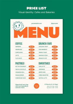 咖啡或酒吧价目表设计源文件
