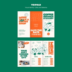 咖啡饮品价格三折页宣传册设计