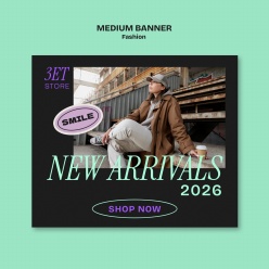 时尚服装店中横幅banner设计