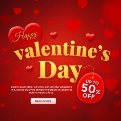 情人节快乐主题折扣模板素材