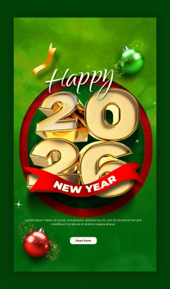 2026年新年艺术字设计模板