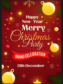圣诞新年快乐主题海报设计源文件