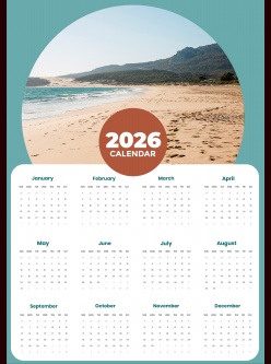 2026年全年月历模板设计素材