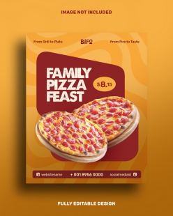 披萨特价折扣美食海报设计