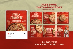 美味披萨INS宣传模板设计