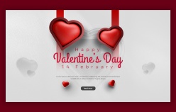 情人节主题横幅海报ps素材