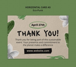 极简生态环保主题感谢卡ps素材
