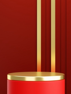 红色风格淘宝展台ps素材