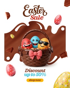 复活节特价促销宣传海报PSD模板