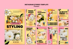 花卉主题宣传INS模板设计