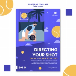 卡通插画风格网球课程宣传海报设计