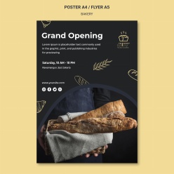 美味法式面包宣传海报传单设计