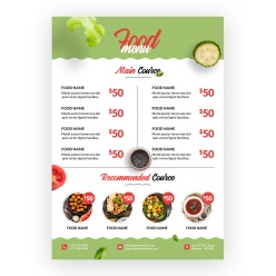 美味食物价目表宣传单设计
