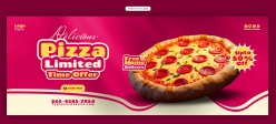 美味披萨折扣横幅海报设计素材