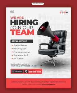 职位招聘极简风格海报设计素材