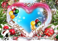 圣诞爱心相框模板下载