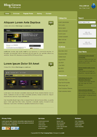 草绿色博客html模板下载