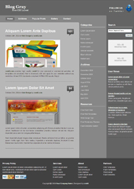 灰色三栏博客css模板下载