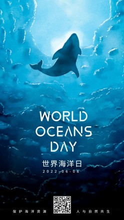 世界海洋日公益手机海报