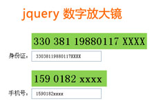 jQuery输入数字放大镜效果代码