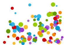 HTML5 Canvas彩色小球碰撞运动特效