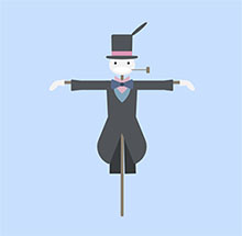 纯css3卡通稻草人动画特效