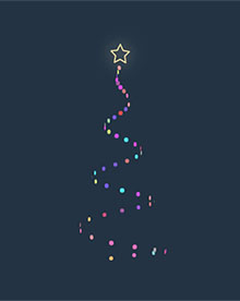 CSS3彩带圣诞树旋转动画特效