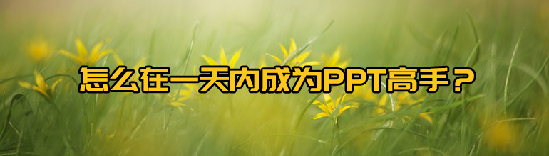 怎么在一天内成为PPT高手？