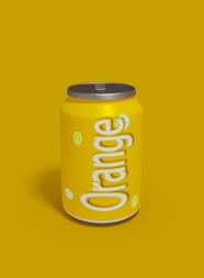 黄色易拉罐瓶子样机图片
