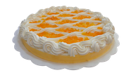 芒果奶油花边蛋糕图片