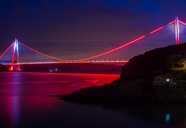 城市跨海大桥夜景图片