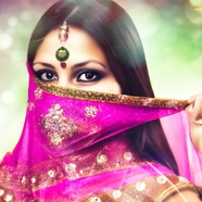 排灯节遮着面纱的印度美女图片