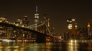 布鲁克林大桥城市夜景图片