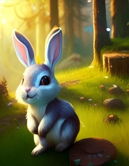 树林可爱兔子动漫图片