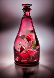 唯美玻璃瓶玫瑰花图片