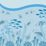 保护海洋资源卡通插画图片
