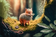 森林可爱小狐狸AI动画图片